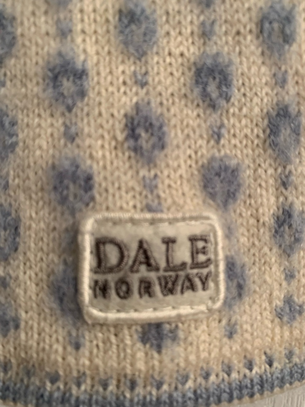 Dale of Norway Cream and Light Blue Knit Sweater Detail - Picture 3 of 7